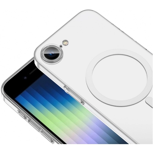 Apple iPhone 16e Kılıf Magsafe Şarj Özellikli Şeffaf Tek Kamera Çerçeveli Porto Kapak - Şeffaf