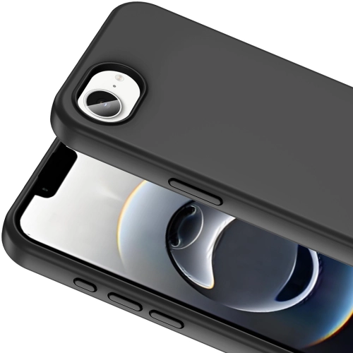 Apple iPhone 16e ile Uyumlu Kılıf Magsafe Şarj Özellikli Pastel Sıvı Teknolojili Silinebilir Sert Kivi Kapak - Siyah