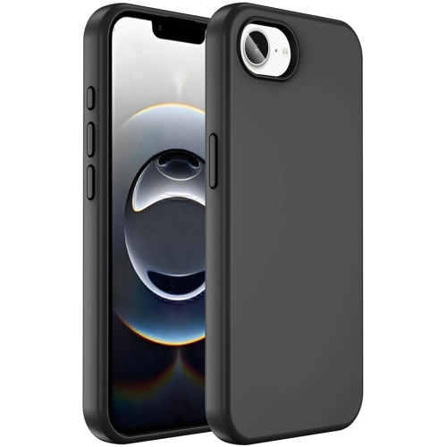 Apple iPhone 16e ile Uyumlu Kılıf Magsafe Şarj Özellikli Pastel Sıvı Teknolojili Silinebilir Sert Kivi Kapak - Siyah