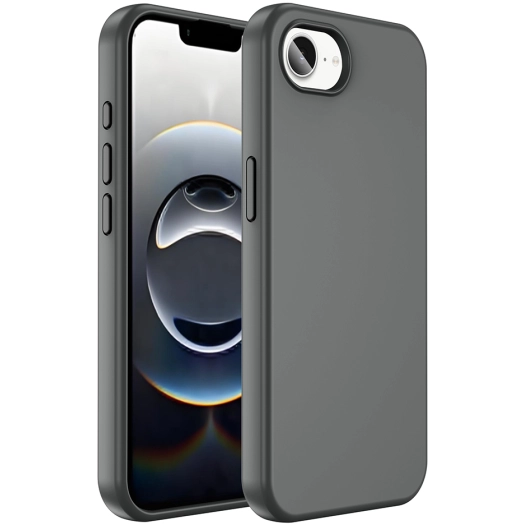 Apple iPhone 16e ile Uyumlu Kılıf Magsafe Şarj Özellikli Pastel Sıvı Teknolojili Silinebilir Sert Kivi Kapak - Titanyum-Gri