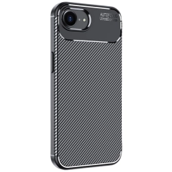 Apple iPhone 16e Kılıf Silikon Parmak İzi Bırakmayan Karbon Soft Negro Kapak - Siyah