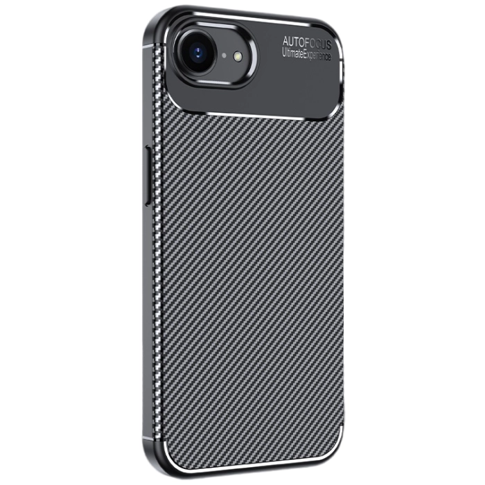 Apple iPhone 16e Kılıf Silikon Parmak İzi Bırakmayan Karbon Soft Negro Kapak - Siyah