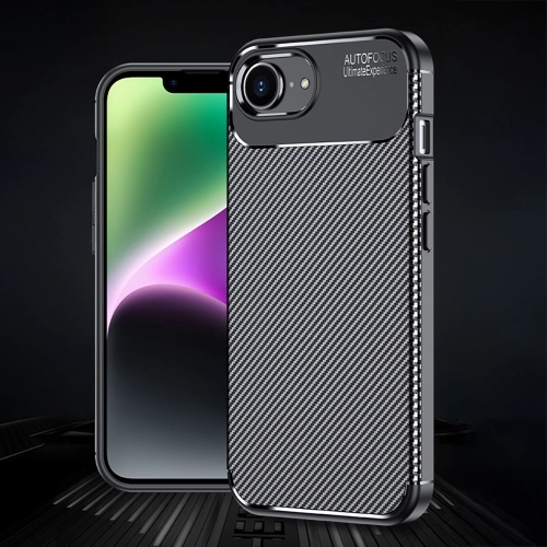 Apple iPhone 16e Kılıf Silikon Parmak İzi Bırakmayan Karbon Soft Negro Kapak - Siyah