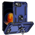 Apple iPhone 16e Kılıf Silikon Zırhlı Standlı Yüzüklü Mıknatıslı Tank Kapak - Mavi