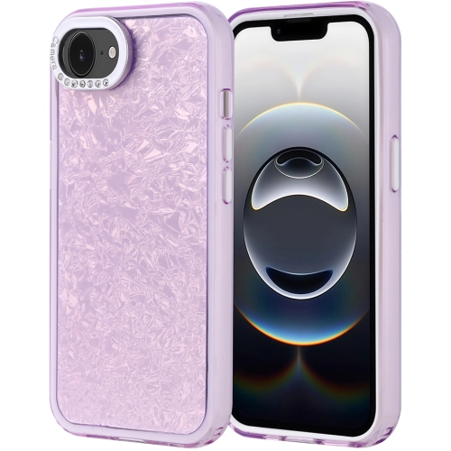 Apple iPhone 16e ile Uyumlu Kılıf Buzlu Parıltılı Lüks Kamera Lens Darbeye Dayanıklı Kapi Kapak - Lila