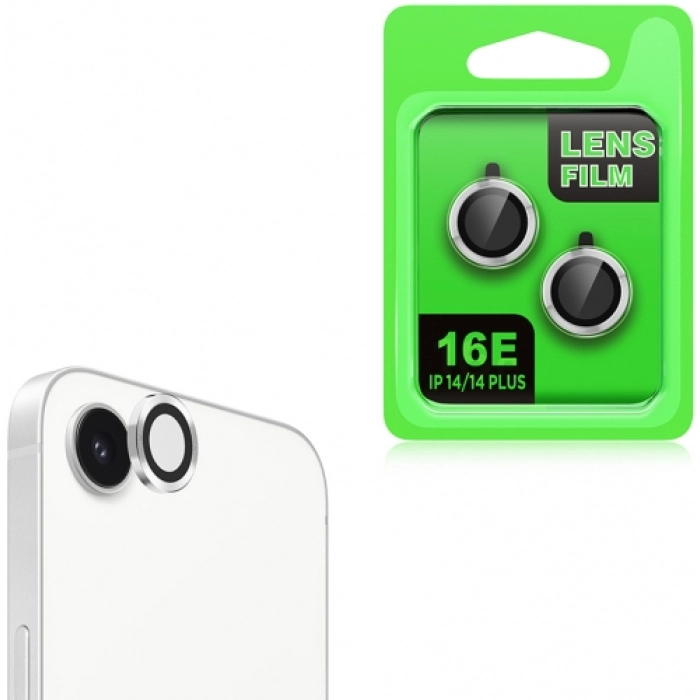 Apple iPhone 16e Lens Kamera Koruyucu Parmak İzi Bırakmaz CL-07 - Gümüş