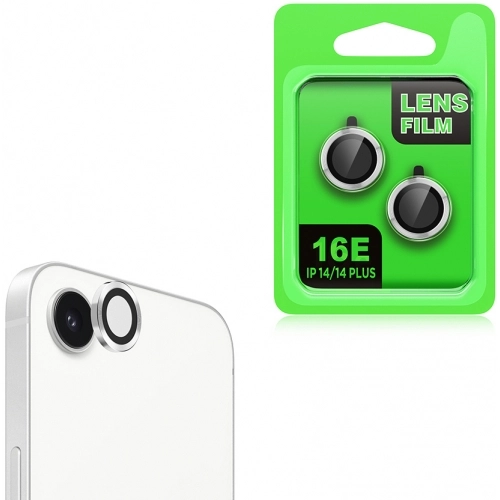 Apple iPhone 16e Lens Kamera Koruyucu Parmak İzi Bırakmaz CL-07 - Gümüş