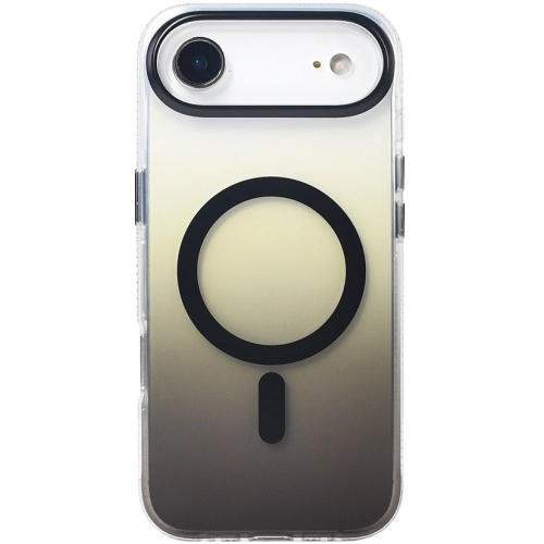 Apple iPhone 17 Air Kılıf MagSafe Destekli Kılıf, Şeffaf ve Renk Geçişli Zore Toros Kapak - Siyah