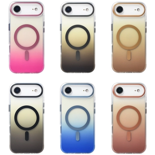 Apple iPhone 17 Air Kılıf MagSafe Destekli Kılıf, Şeffaf ve Renk Geçişli Zore Toros Kapak - Siyah