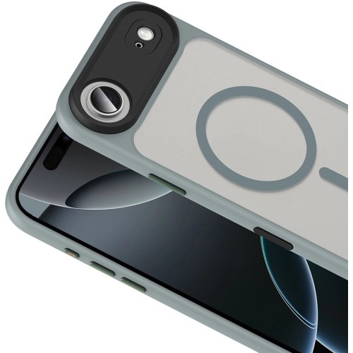 Apple iPhone 17 Air Kılıf Mat Arka Yüzey Wireless Şarj Özellikli Flet Magsafe Kapak - Siyah