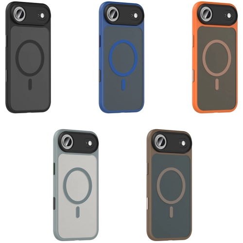 Apple iPhone 17 Air Kılıf Mat Arka Yüzey Wireless Şarj Özellikli Flet Magsafe Kapak - Turuncu