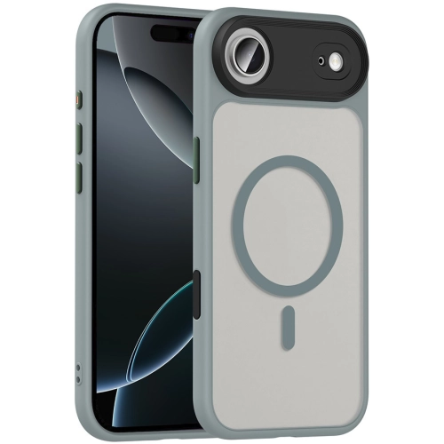 Apple iPhone 17 Air Kılıf Mat Arka Yüzey Wireless Şarj Özellikli Flet Magsafe Kapak - Gri