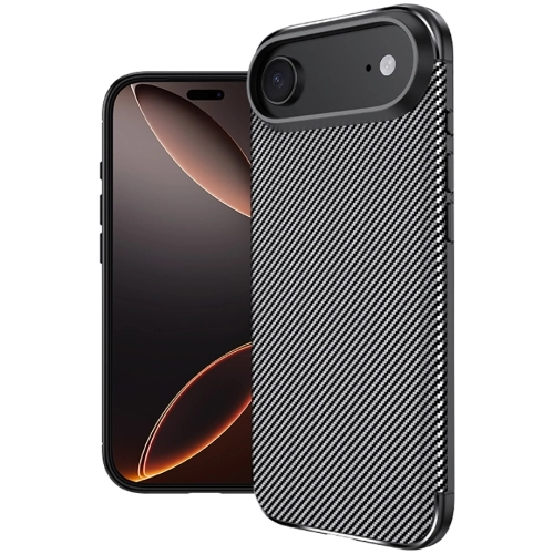 Apple iPhone 17 Air Kılıf Silikon Parmak İzi Bırakmayan Karbon Soft Negro Kapak - Siyah