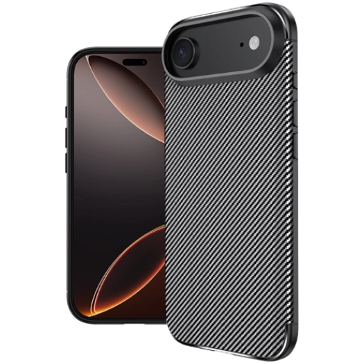 Apple iPhone 17 Air Kılıf Silikon Parmak İzi Bırakmayan Karbon Soft Negro Kapak - Siyah