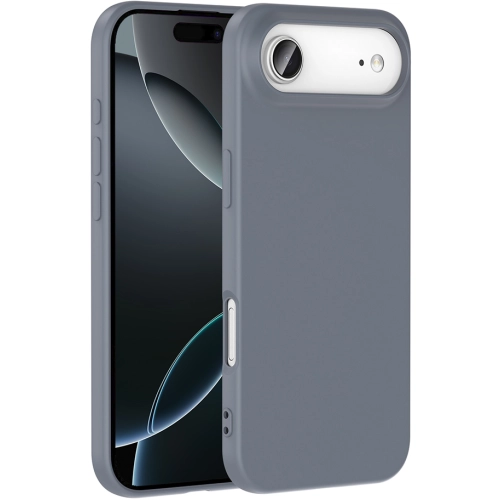 Apple iPhone 17 Air Kılıf İçi Kadife Mat Mara Lansman Silikon Kapak - Gri