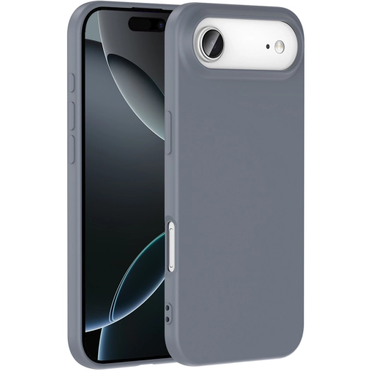 Apple iPhone 17 Air Kılıf İçi Kadife Mat Mara Lansman Silikon Kapak  - Gri