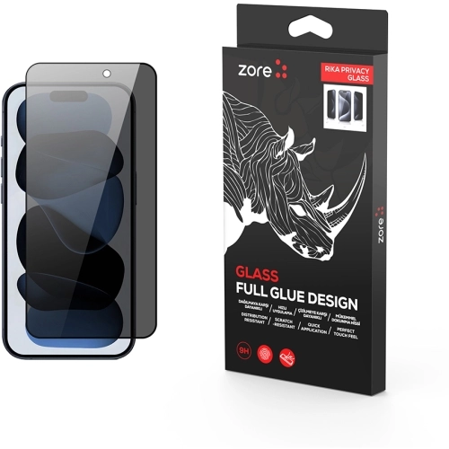 Apple iPhone 17 Air Kırılmaz Cam Ekran Koruyucu Hayalet Premium Toz Önleyicili Rika Privacy Glass - Siyah