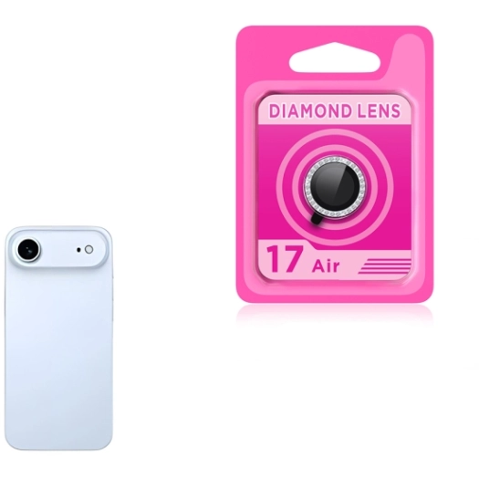 Apple iPhone 17 Air Lens Kamera Koruyucu Taşlı Parmak İzi Bırakmaz CL-06 - Mavi