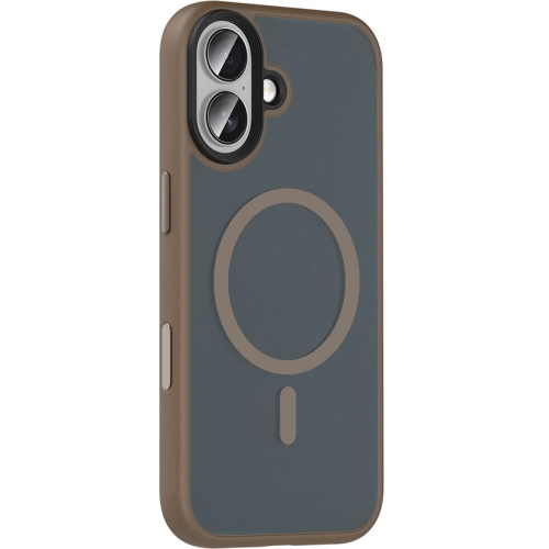 Apple iPhone 17 Kılıf Mat Arka Yüzey Wireless Şarj Özellikli Flet Magsafe Kapak - Desert Titanyum