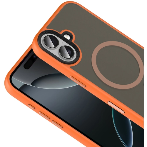 Apple iPhone 17 Kılıf Mat Arka Yüzey Wireless Şarj Özellikli Flet Magsafe Kapak - Lacivert