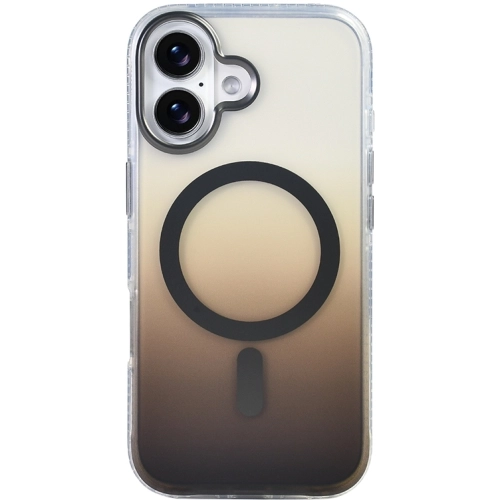 Apple iPhone 17 Kılıf M-safe Şarj Özellikli Transparan Renk Geçişli Zore Toros Kapak - Gold