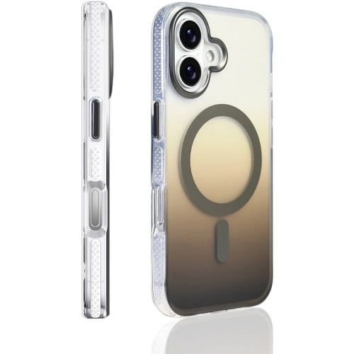 Apple iPhone 17 Kılıf M-safe Şarj Özellikli Transparan Renk Geçişli Zore Toros Kapak - Gri