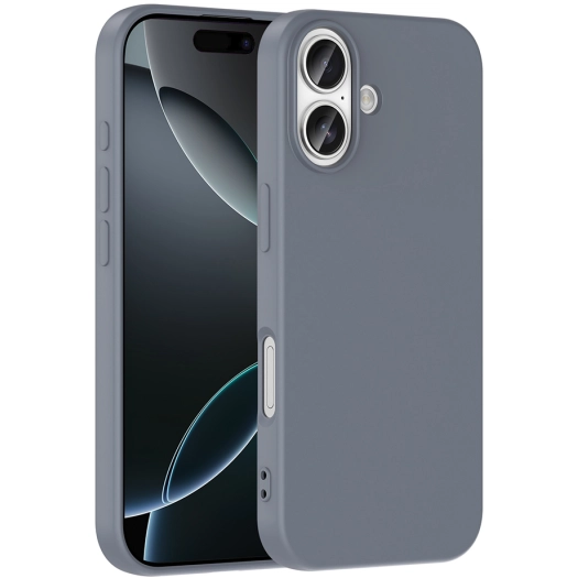 Apple iPhone 17 Kılıf İçi Kadife Mat Mara Lansman Silikon Kapak  - Gri