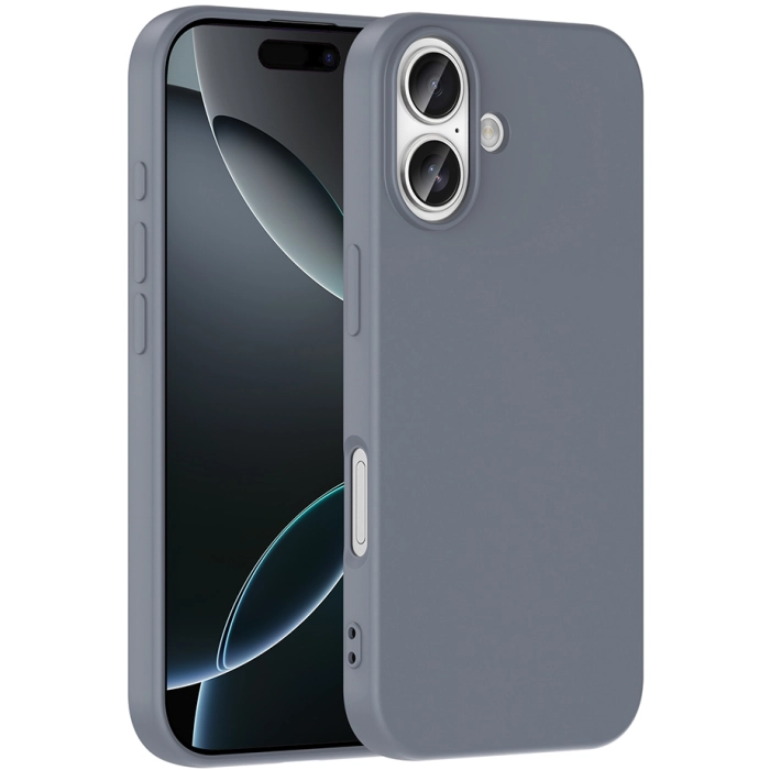 Apple iPhone 17 Kılıf İçi Kadife Mat Mara Lansman Silikon Kapak  - Gri