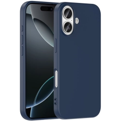 Apple iPhone 17 Kılıf İçi Kadife Mat Mara Lansman Silikon Kapak  - Lacivert