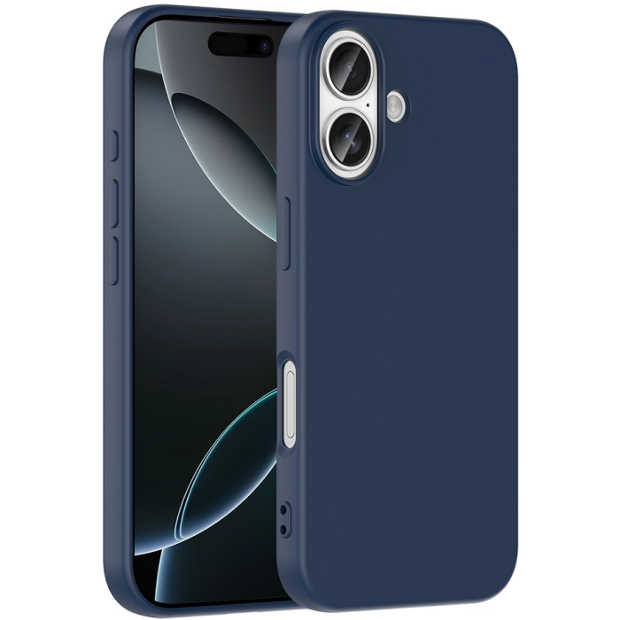 Apple iPhone 17 Kılıf İçi Kadife Mat Mara Lansman Silikon Kapak  - Lacivert