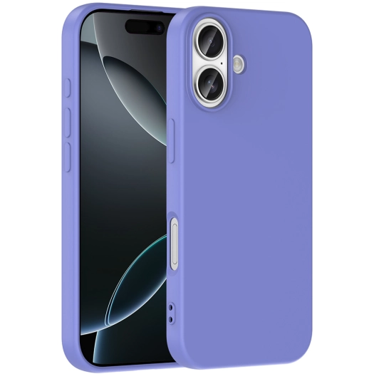 Apple iPhone 17 Kılıf İçi Kadife Mat Mara Lansman Silikon Kapak  - Lila