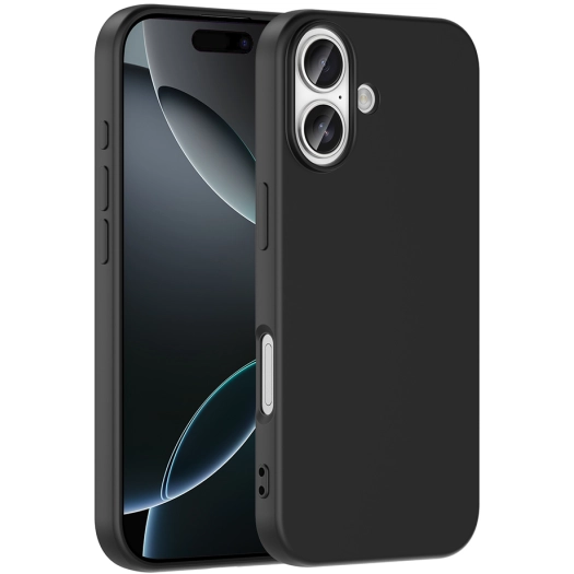 Apple iPhone 17 Kılıf İçi Kadife Mat Mara Lansman Silikon Kapak  - Siyah