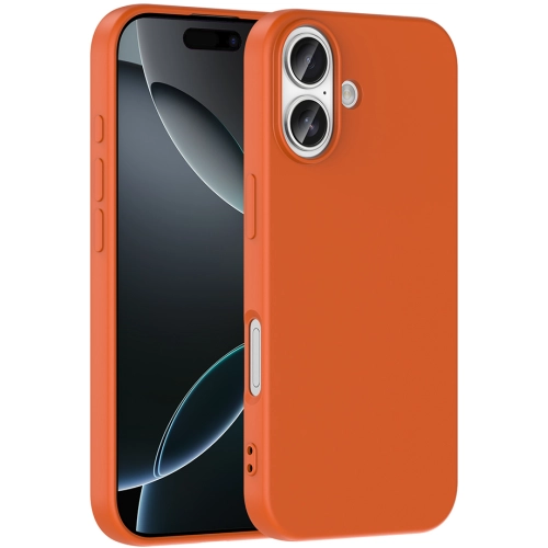 Apple iPhone 17 Kılıf İçi Kadife Mat Mara Lansman Silikon Kapak - Turuncu
