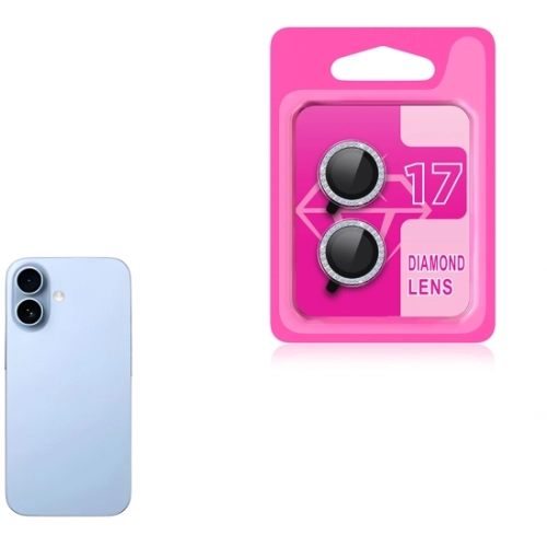 Apple iPhone 17 Lens Kamera Koruyucu Taşlı Parmak İzi Bırakmaz CL-06 - Mavi