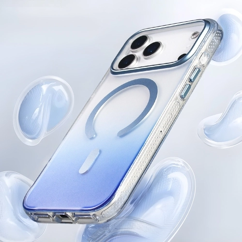 Apple iPhone 17 Pro Kılıf MagSafe Destekli Kılıf, Şeffaf ve Renk Geçişli Zore Toros Kapak - Gri