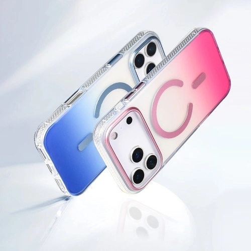 Apple iPhone 17 Pro Kılıf MagSafe Destekli Kılıf, Şeffaf ve Renk Geçişli Zore Toros Kapak - Siyah