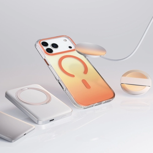 Apple iPhone 17 Pro Kılıf MagSafe Destekli Kılıf, Şeffaf ve Renk Geçişli Zore Toros Kapak - Siyah