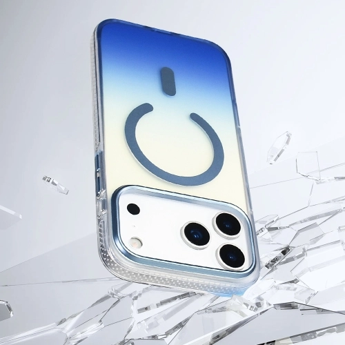 Apple iPhone 17 Pro Kılıf MagSafe Destekli Kılıf, Şeffaf ve Renk Geçişli Zore Toros Kapak - Turuncu