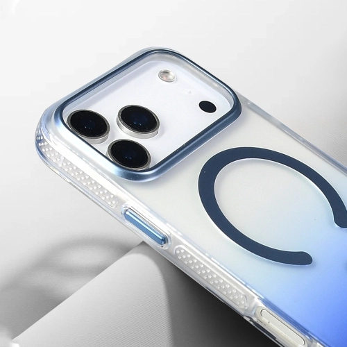 Apple iPhone 17 Pro Kılıf MagSafe Destekli Kılıf, Şeffaf ve Renk Geçişli Zore Toros Kapak - Turuncu