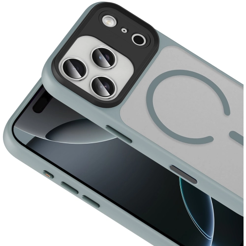 Apple iPhone 17 Pro Kılıf Mat Arka Yüzey Wireless Şarj Özellikli Flet Magsafe Kapak - Turuncu