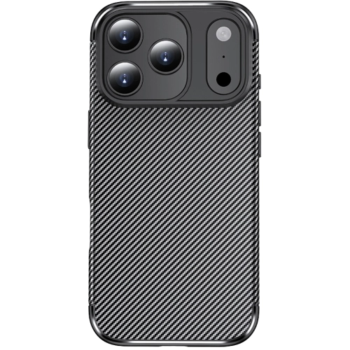 Apple iPhone 17 Pro Kılıf Silikon Parmak İzi Bırakmayan Karbon Soft Negro Kapak - Siyah