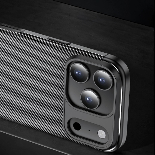 Apple iPhone 17 Pro Kılıf Silikon Parmak İzi Bırakmayan Karbon Soft Negro Kapak - Siyah