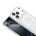 Apple iPhone 17 Pro Kılıf Zore Magsafe Şarj Özellikli Şeffaf Tek Kamera Çerçeveli Porto Kapak - Şeffaf