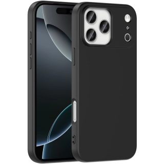 Apple iPhone 17 Pro Kılıf İçi Kadife Mat Mara Lansman Silikon Kapak  - Siyah