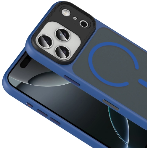 Apple iPhone 17 Pro Max Kılıf Mat Arka Yüzey Wireless Şarj Özellikli Flet Magsafe Kapak - Siyah