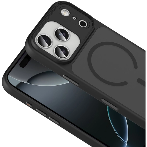 Apple iPhone 17 Pro Max Kılıf Mat Arka Yüzey Wireless Şarj Özellikli Flet Magsafe Kapak - Turuncu