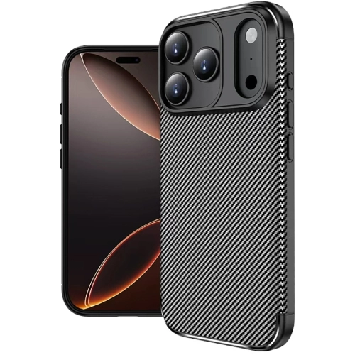 Apple iPhone 17 Pro Max Kılıf Silikon Parmak İzi Bırakmayan Karbon Soft Negro Kapak - Siyah