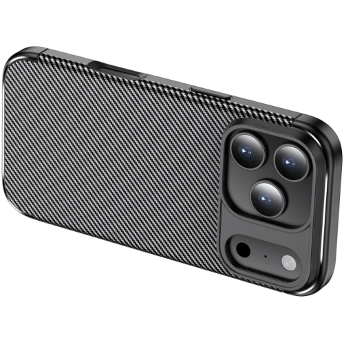 Apple iPhone 17 Pro Max Kılıf Silikon Parmak İzi Bırakmayan Karbon Soft Negro Kapak - Siyah