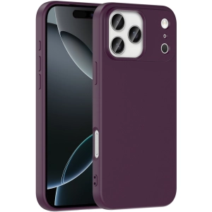 Apple iPhone 17 Pro Max Kılıf İçi Kadife Mat Mara Lansman Silikon Kapak  - Koyu Mor