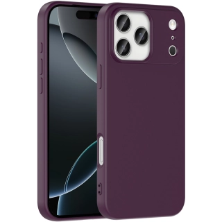 Apple iPhone 17 Pro Max Kılıf İçi Kadife Mat Mara Lansman Silikon Kapak  - Koyu Mor